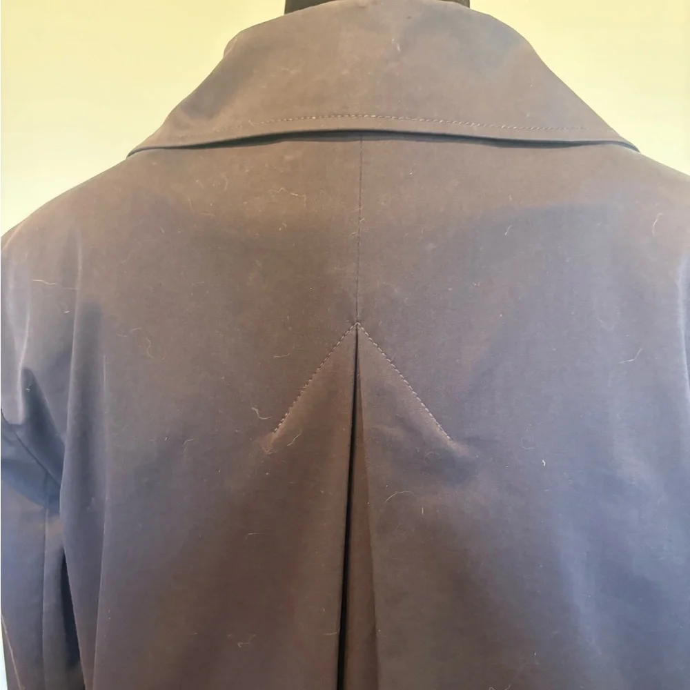 St. John Elegant Blue Trench Coat - Picture 6 of 6